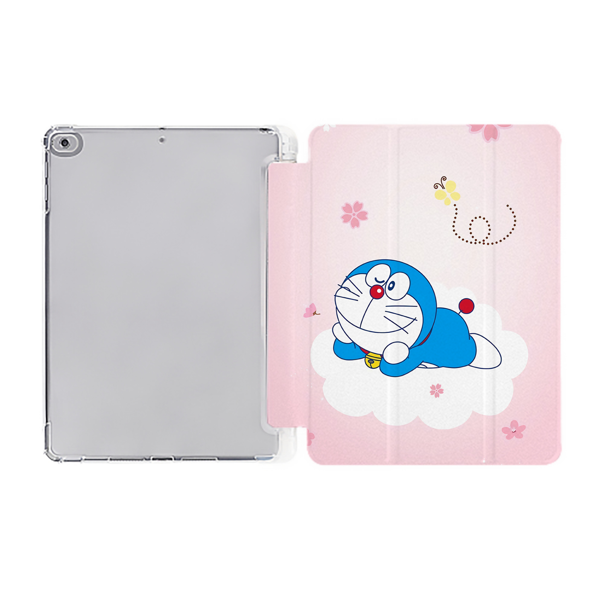 （画像用） ドラえもん Doraemon IPad ケース ペン収納付き 三つ折りスタンド PUレザー×シリコン 対応機種9.5/10.5/10.9インチ